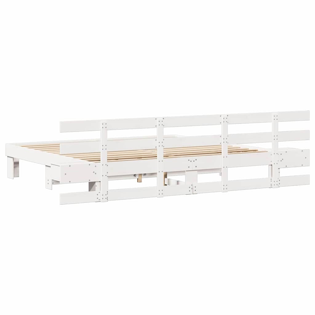 Bedframe met lade Wit 200 x 200 cm Hout