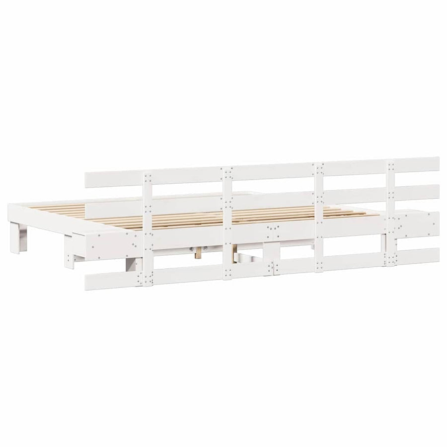 Bedframe met lade Wit 200 x 200 cm Hout