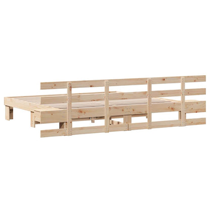 Bedframe met lade Bruin 180 x 200 cm Massief hout