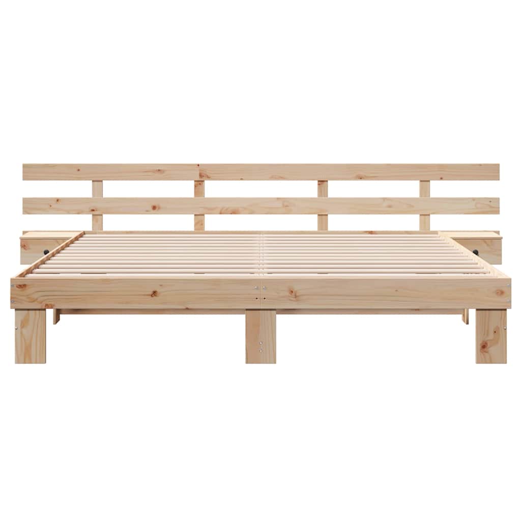 Bedframe met lade Bruin 180 x 200 cm Massief hout