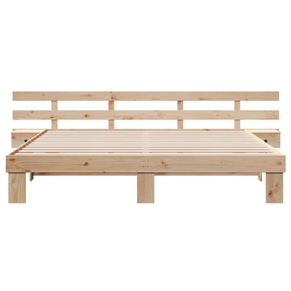 Bedframe met lade Bruin 180 x 200 cm Massief hout