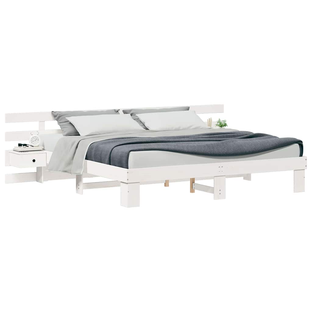 Bedframe met lade Wit 180 x 200 cm Hout