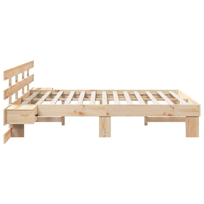 Bedframe met lade Bruin 160 x 200 cm Massief grenenhout