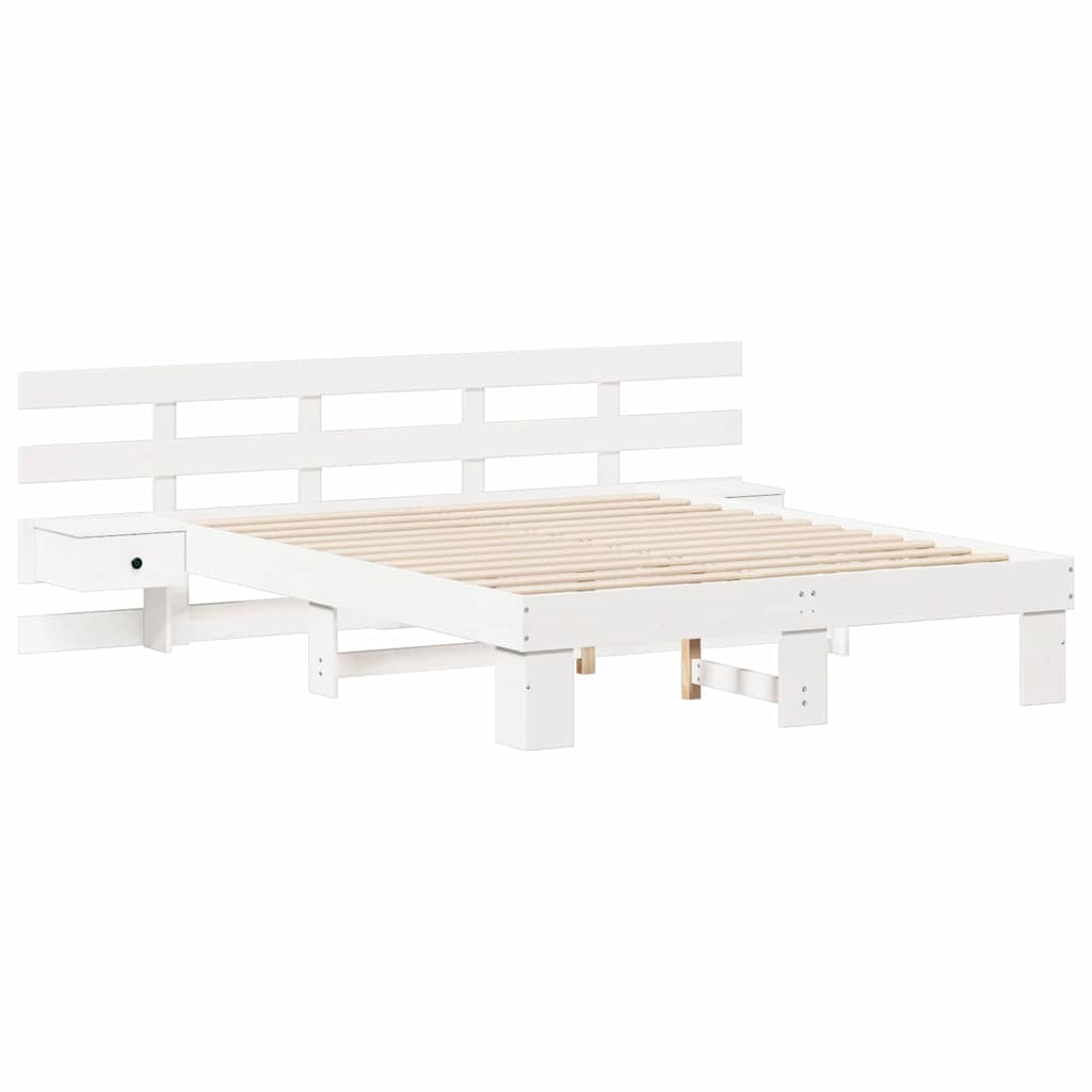 Bedframe met lade Wit 160 x 200 cm
