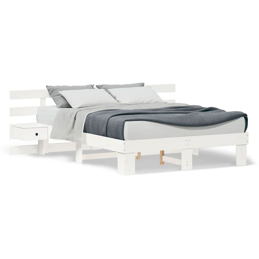 Bedframe met lade Wit 160 x 200 cm