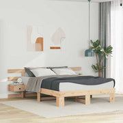 Bedframe 150x200 cm massief grenenhout bruin