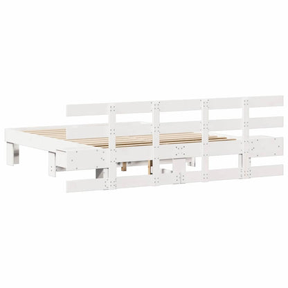 Bedframe met lade Wit 150 x 200 cm Hout