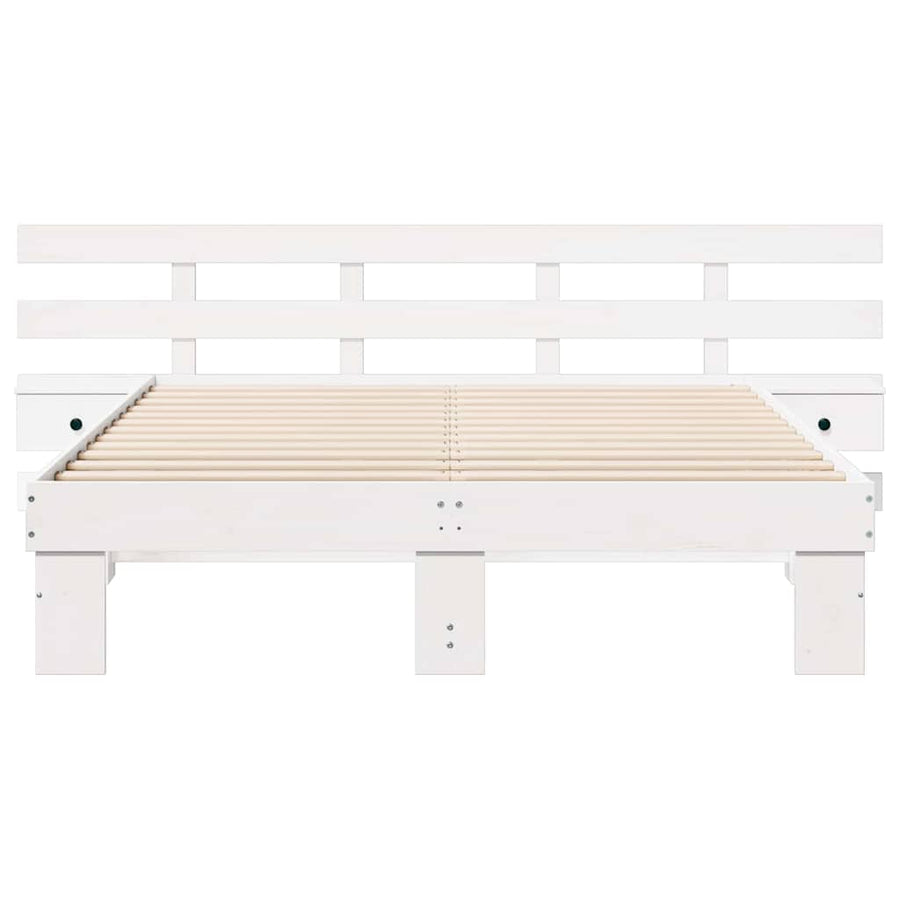 Bedframe met lade Wit 150 x 200 cm Hout