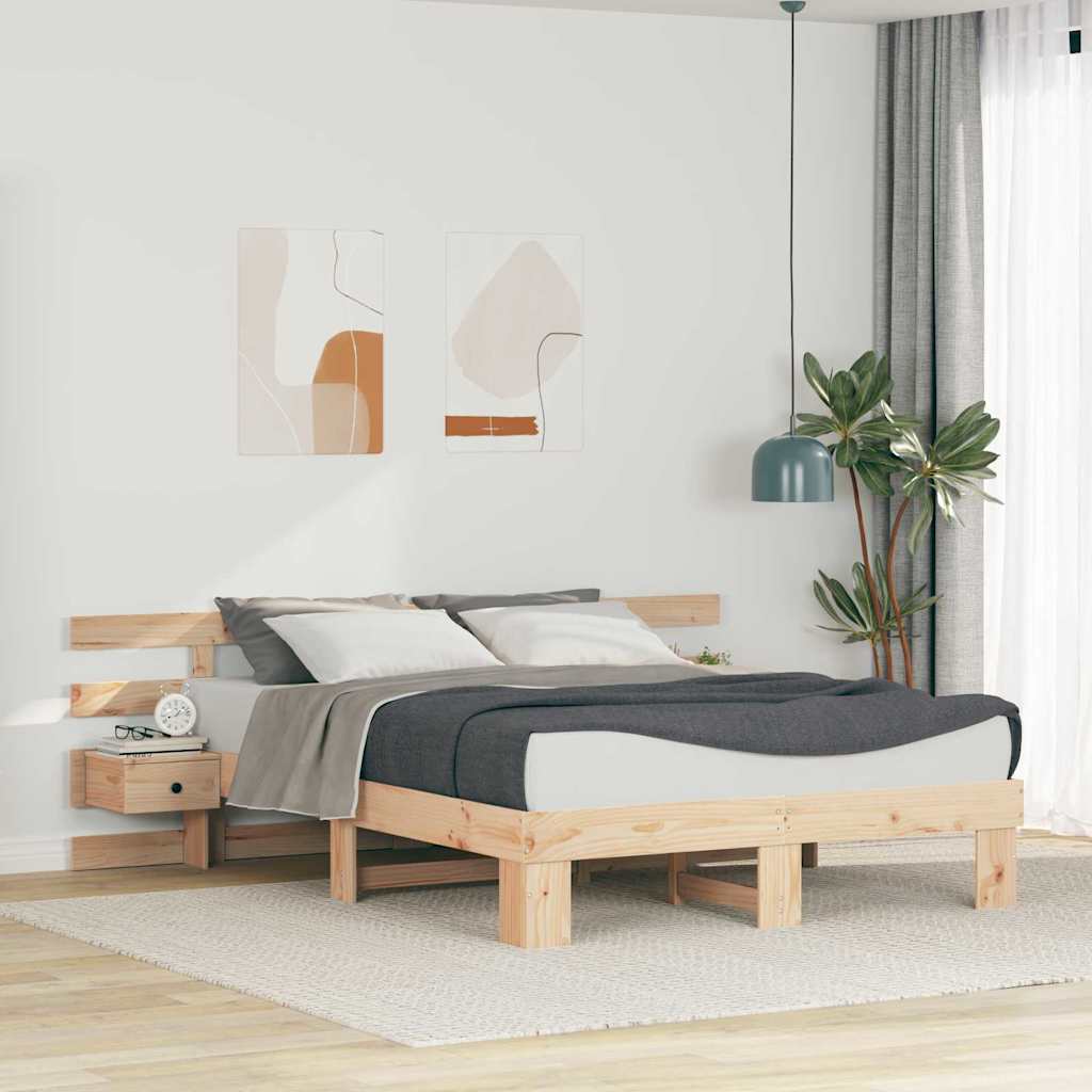 Bedframe met lade Bruin 140 x 200 cm