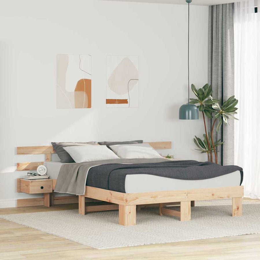 Bedframe met lade Bruin 140 x 200 cm