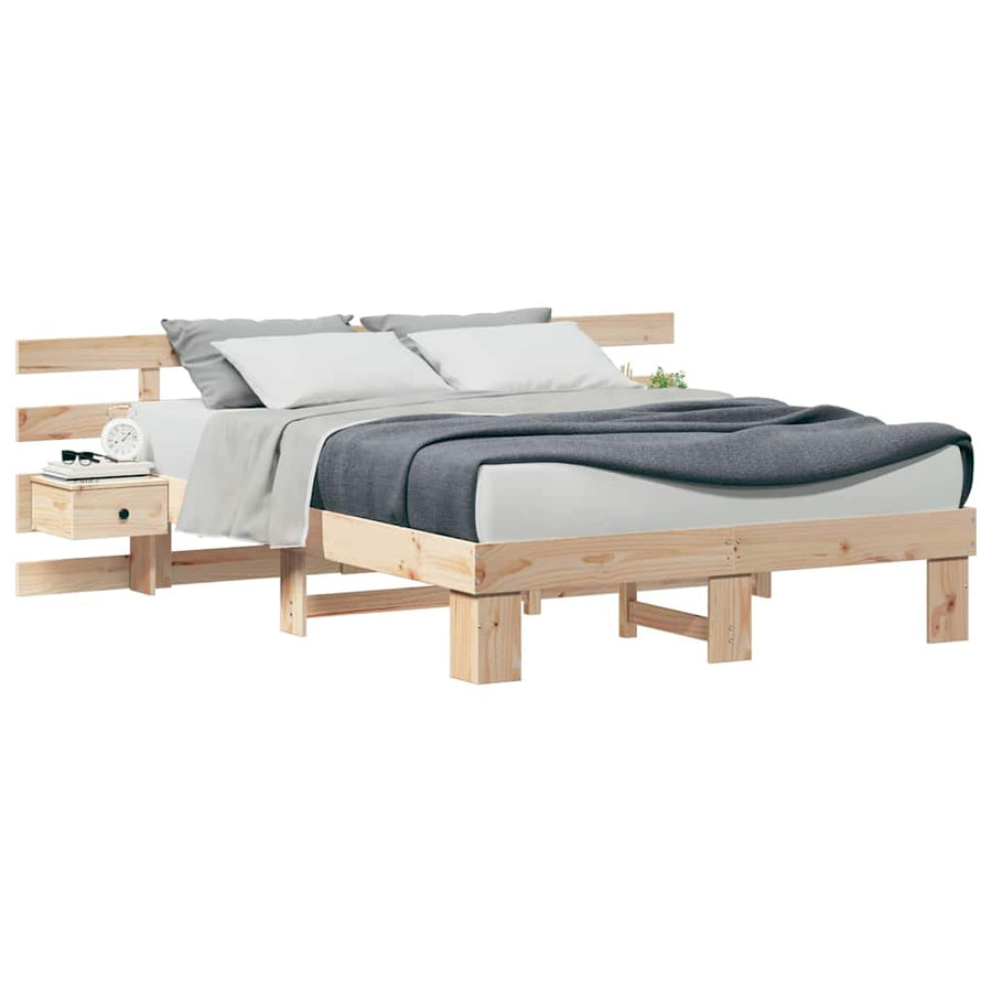 Bedframe met lade Bruin 140 x 200 cm