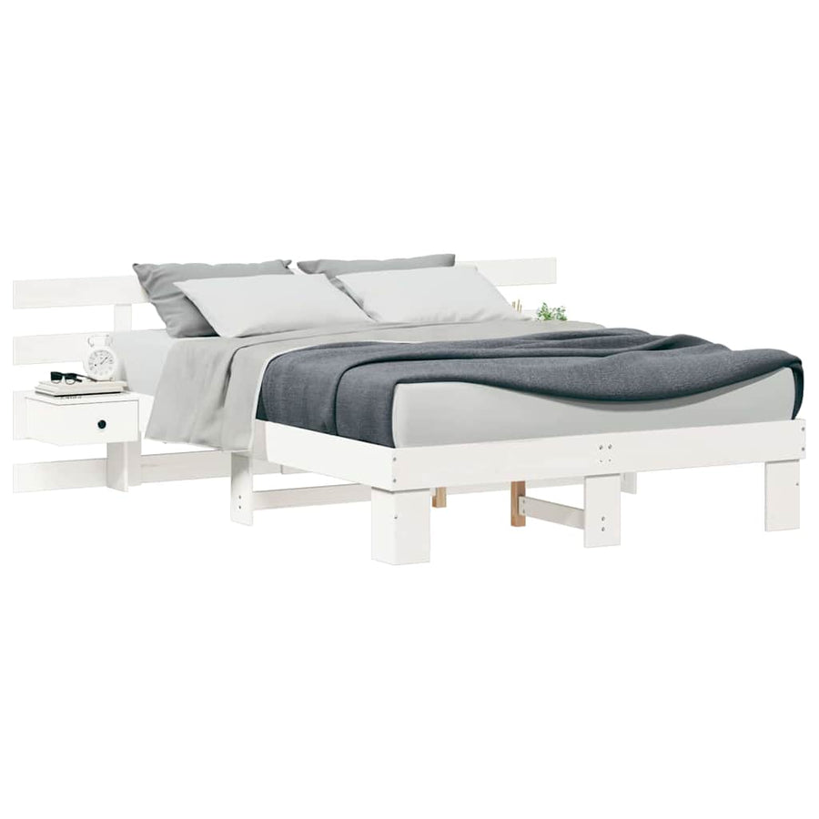 Bedframe met lade Wit 140 x 200 cm