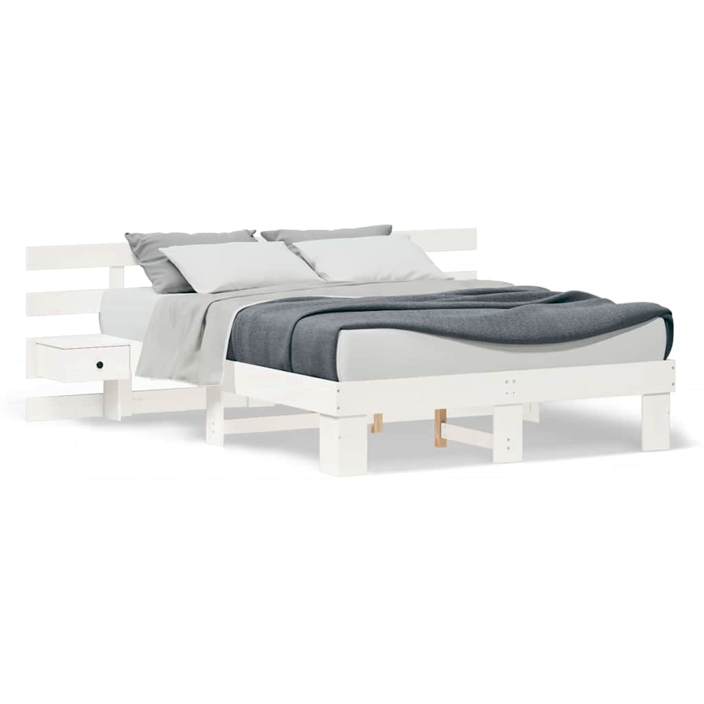 Bedframe met lade Wit 140 x 200 cm