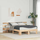 Bedframe 120x200 cm massief grenenhout bruin met lade