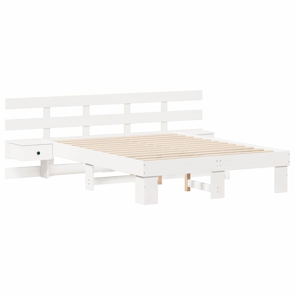 Bedframe met lade Wit 120 x 200 cm