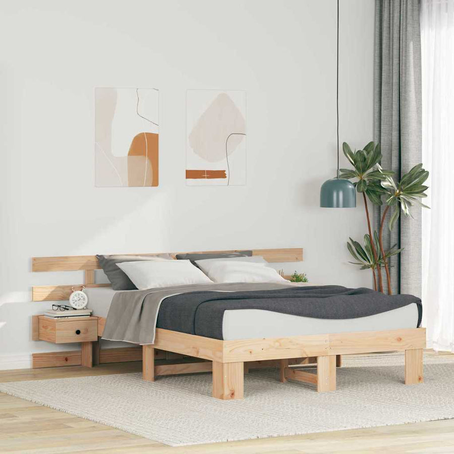 Bedframe met lade Bruin 140 x 190 cm
