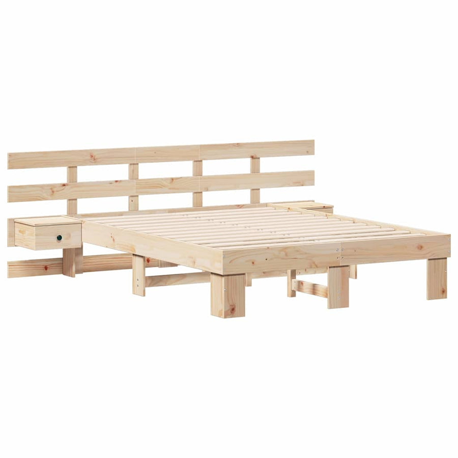 Bedframe met lade Bruin 140 x 190 cm