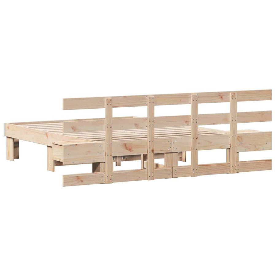 Bedframe met lade Bruin 140 x 190 cm