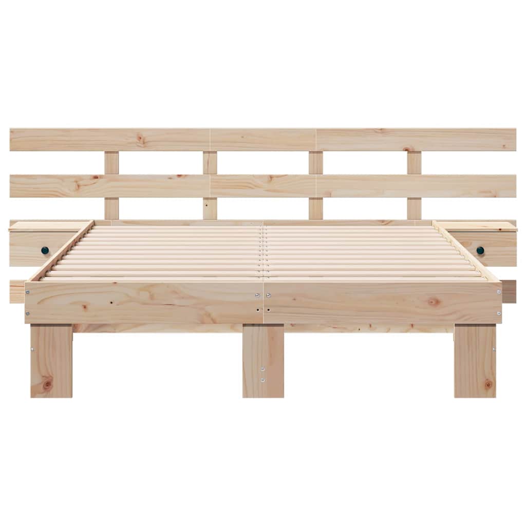 Bedframe met lade Bruin 140 x 190 cm