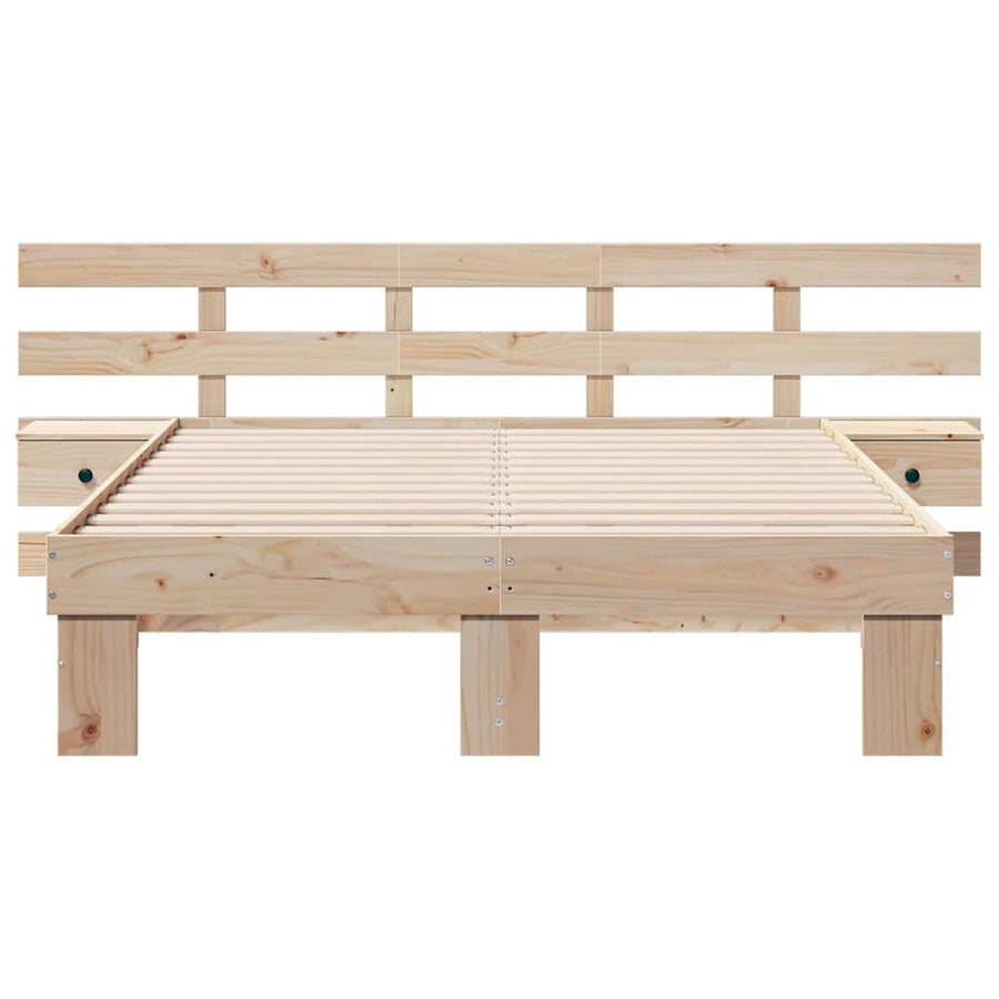 Bedframe met lade Bruin 140 x 190 cm