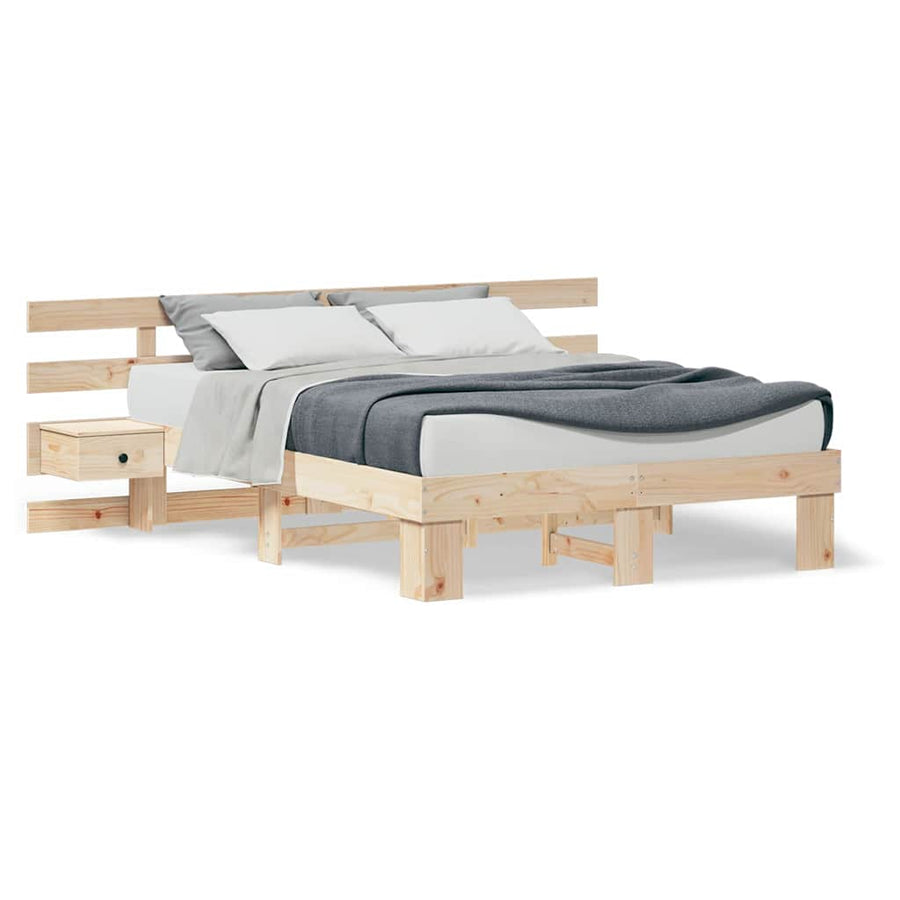 Bedframe met lade Bruin 140 x 190 cm