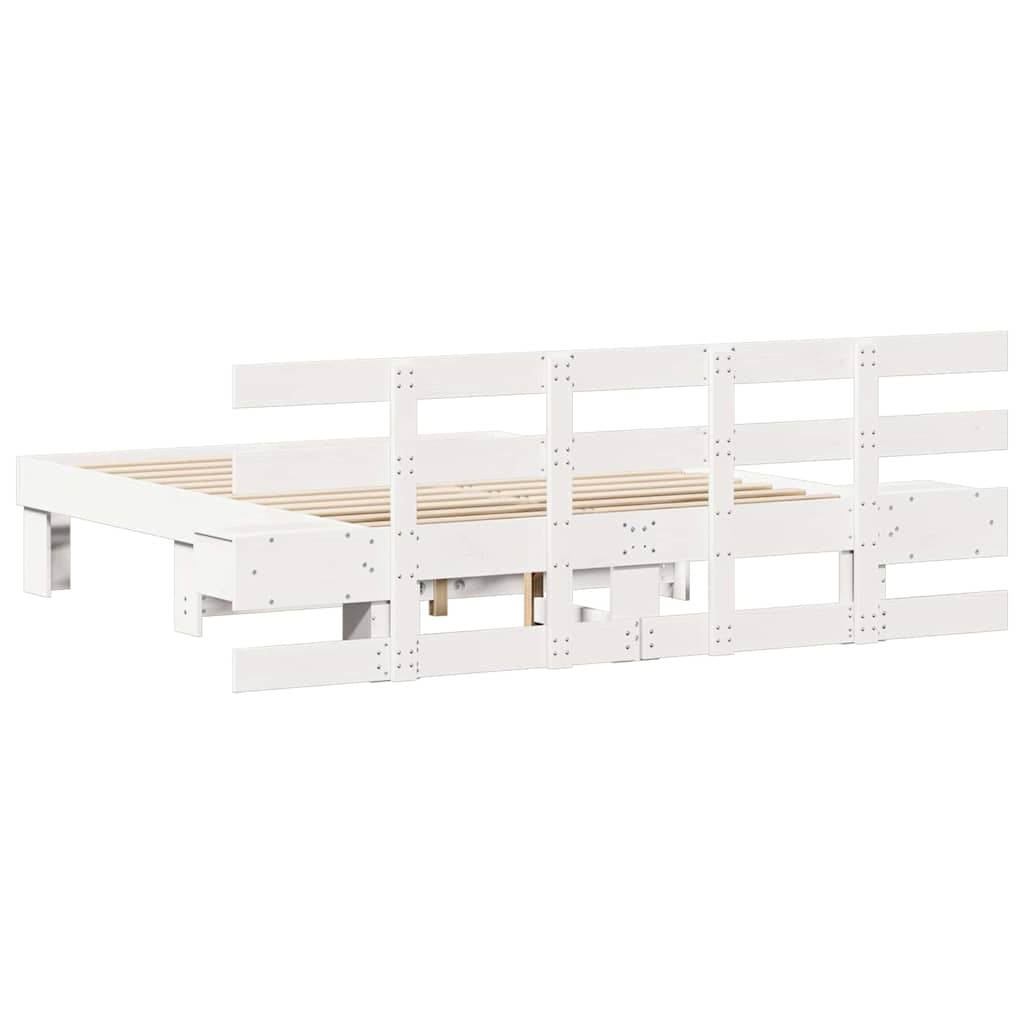 Bedframe met lade Wit 140 x 190 cm