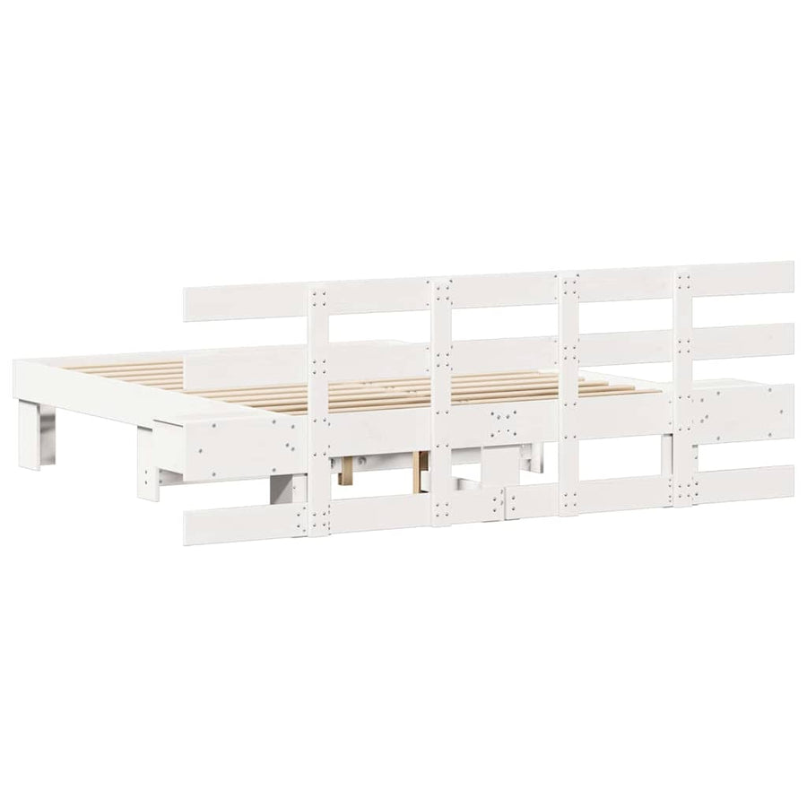 Bedframe met lade Wit 140 x 190 cm