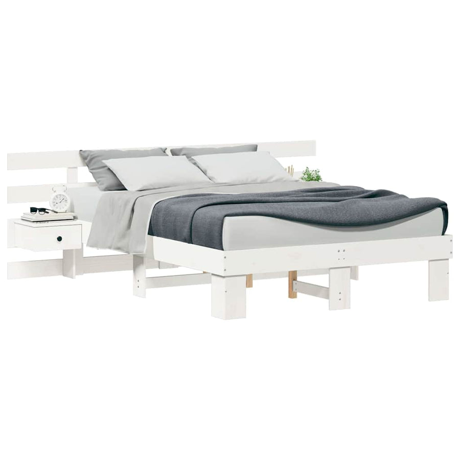 Bedframe met lade Wit 140 x 190 cm