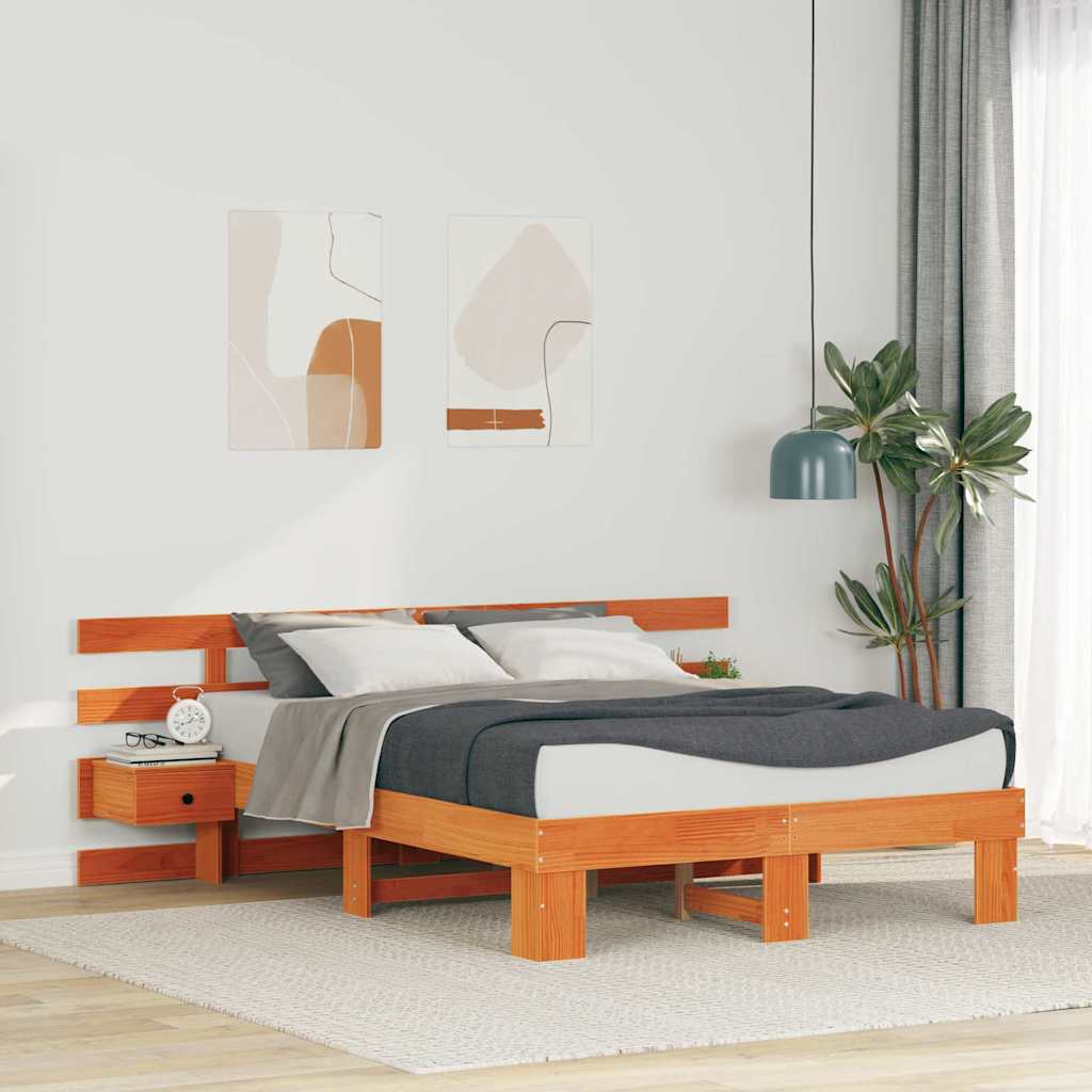 Bedframe met lade Bruin 140 x 190 cm