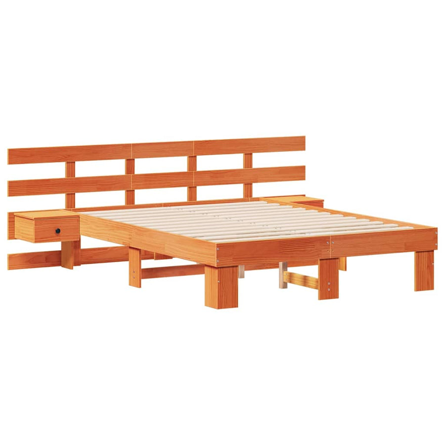 Bedframe met lade Bruin 140 x 190 cm