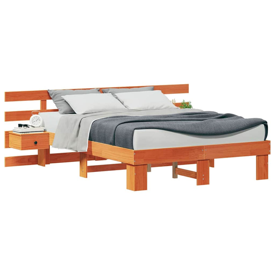 Bedframe met lade Bruin 140 x 190 cm