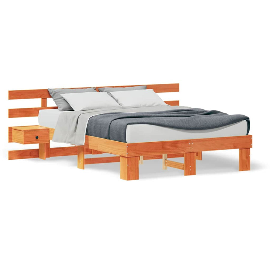 Bedframe met lade Bruin 140 x 190 cm