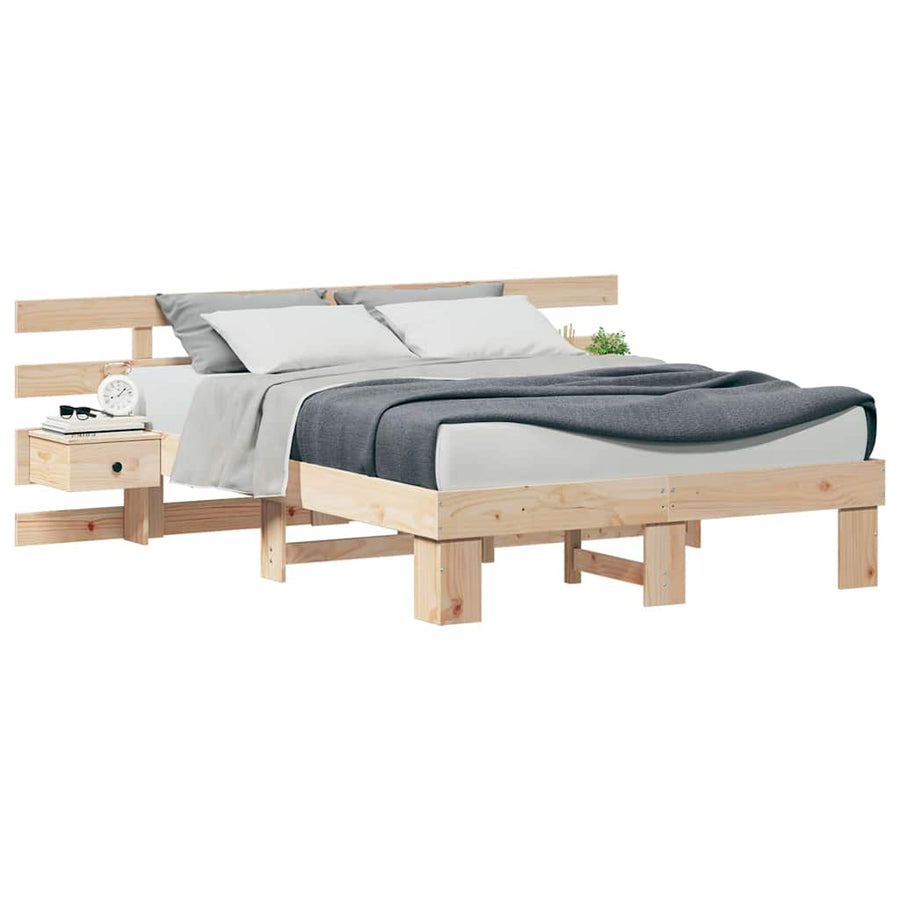 Bedframe met lade Bruin 135 x 190 cm