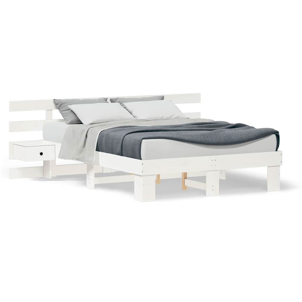 Bedframe met lade Wit 135 x 190 cm