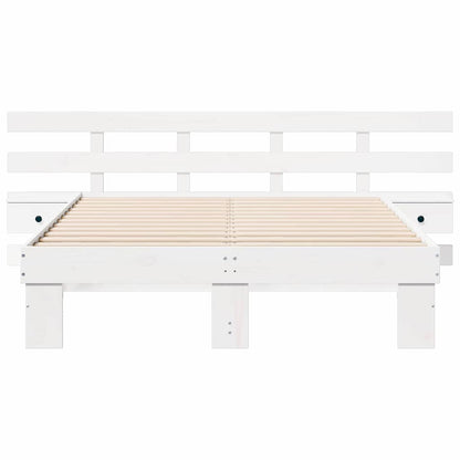 Bedframe met lade Wit 120 x 190 cm Massief hout