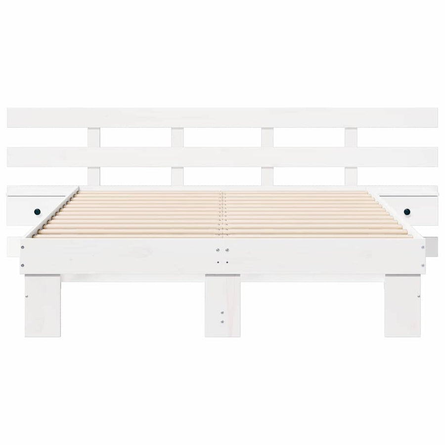 Bedframe met lade Wit 120 x 190 cm Massief hout
