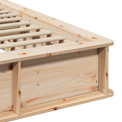 Bedframe met opslag Bruin 200 x 200 cm Grenenhout