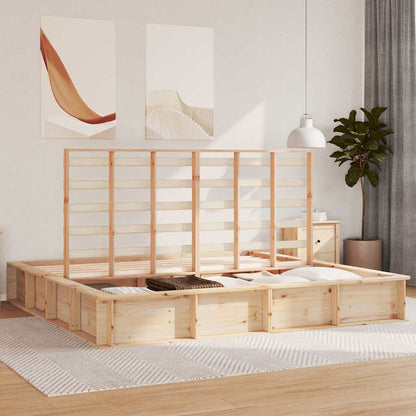 Bedframe met opslag Bruin 200 x 200 cm Grenenhout