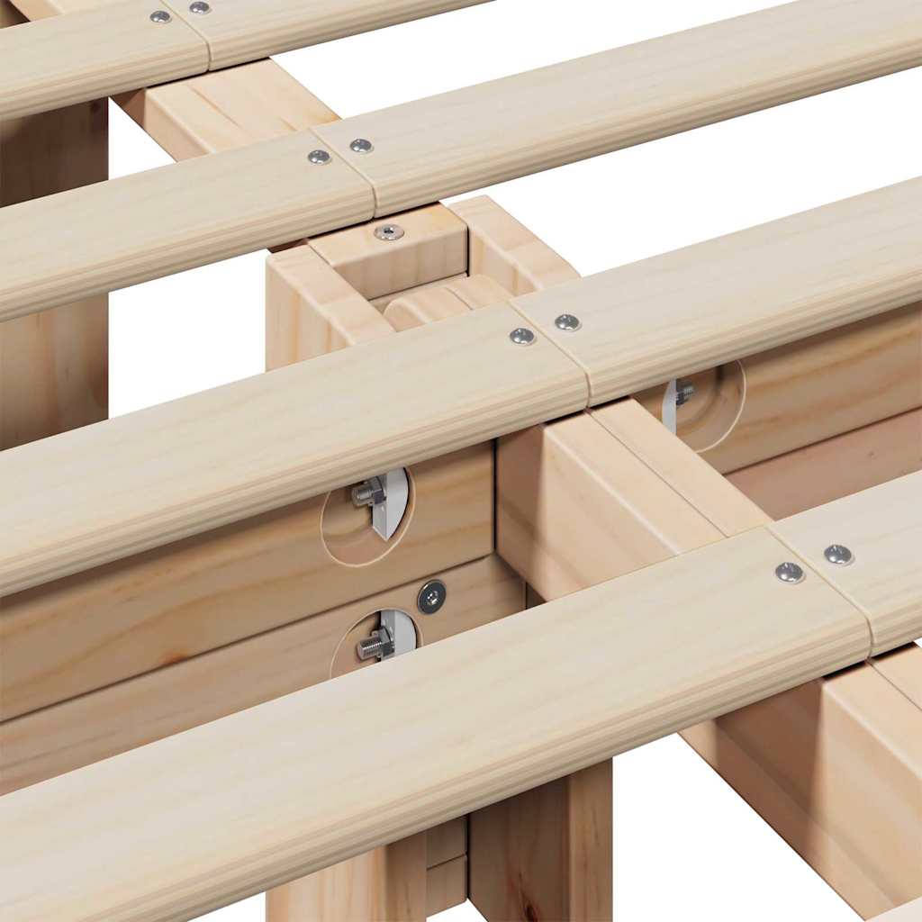 Bedframe met opslag Wit 200 x 200 cm Hout