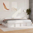 Bedframe 200x200 cm massief grenenhout wit