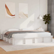 Bedframe met opslag Wit 200 x 200 cm Hout