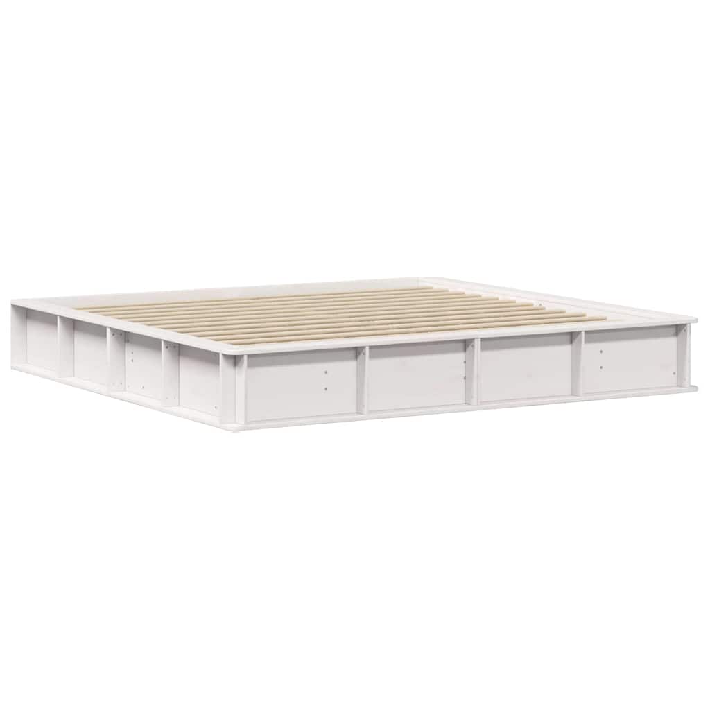 Bedframe met opslag Wit 200 x 200 cm Hout