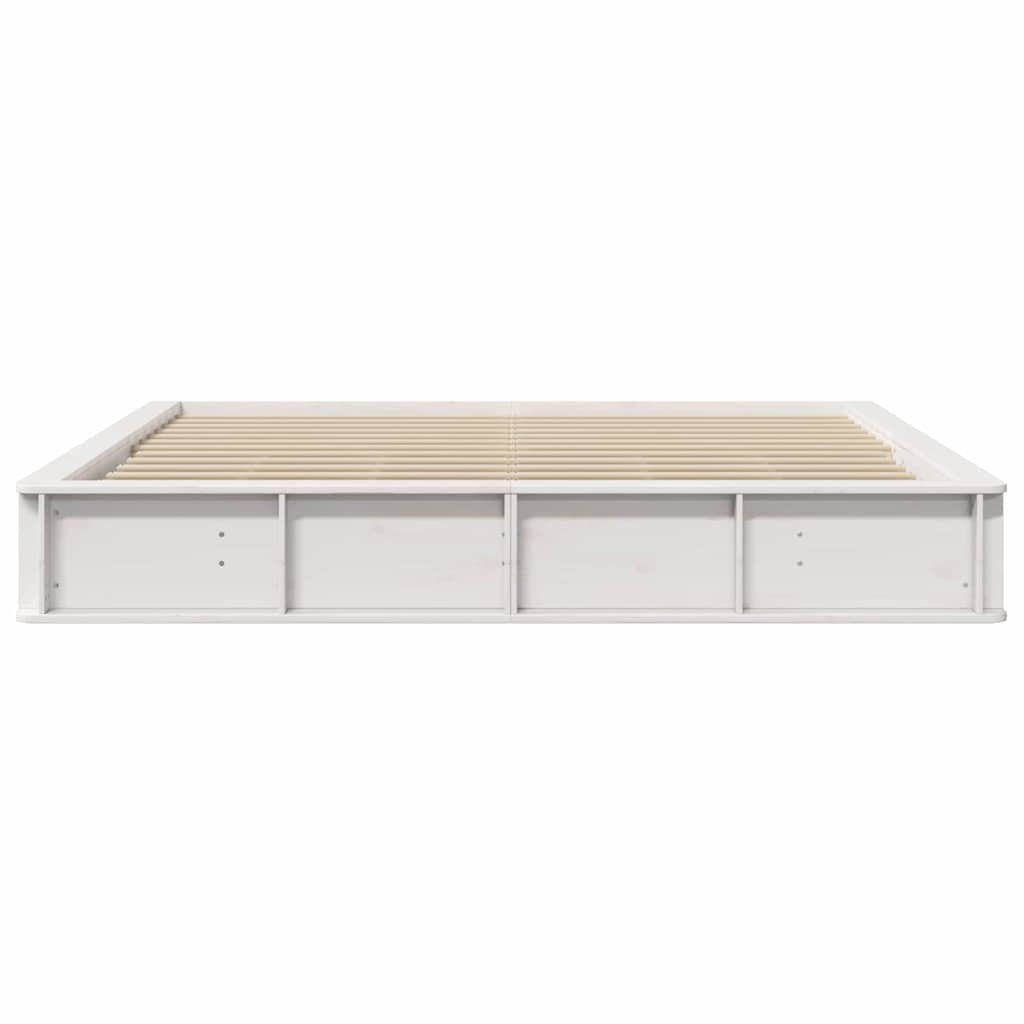 Bedframe met opslag Wit 200 x 200 cm Hout