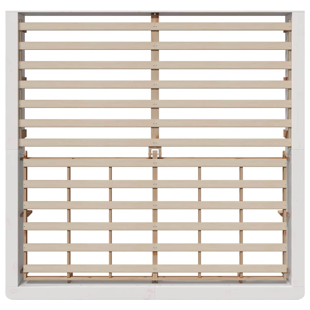 Bedframe met opslag Wit 200 x 200 cm Hout