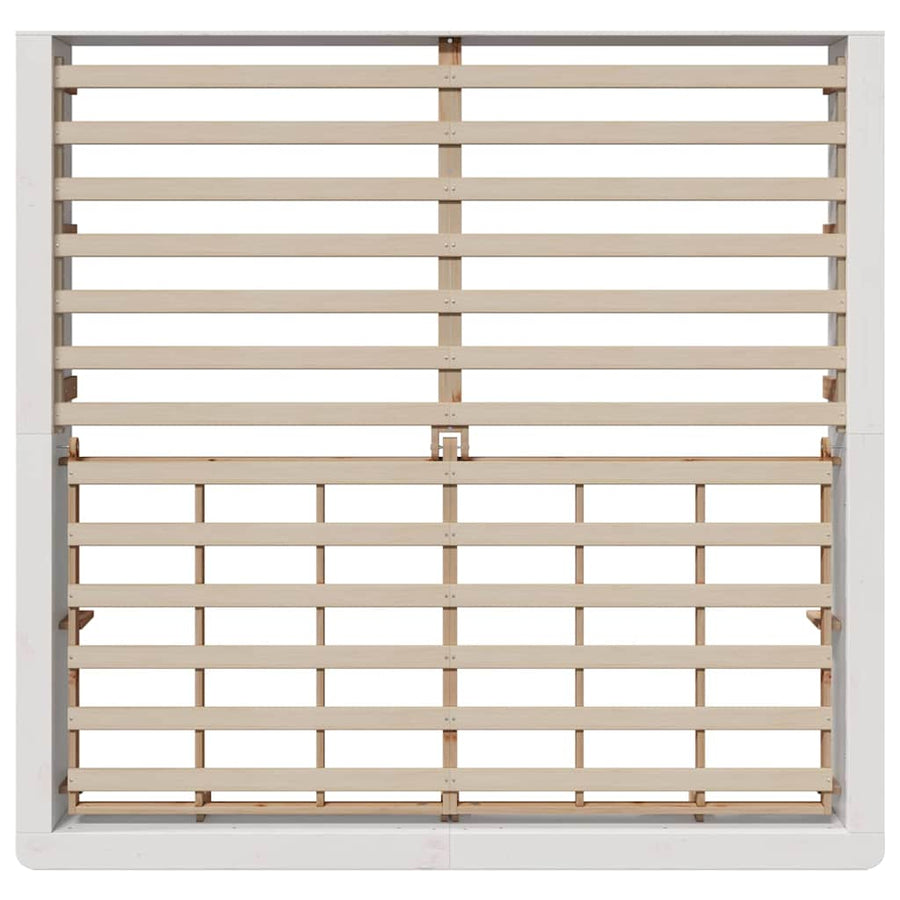 Bedframe met opslag Wit 200 x 200 cm Hout