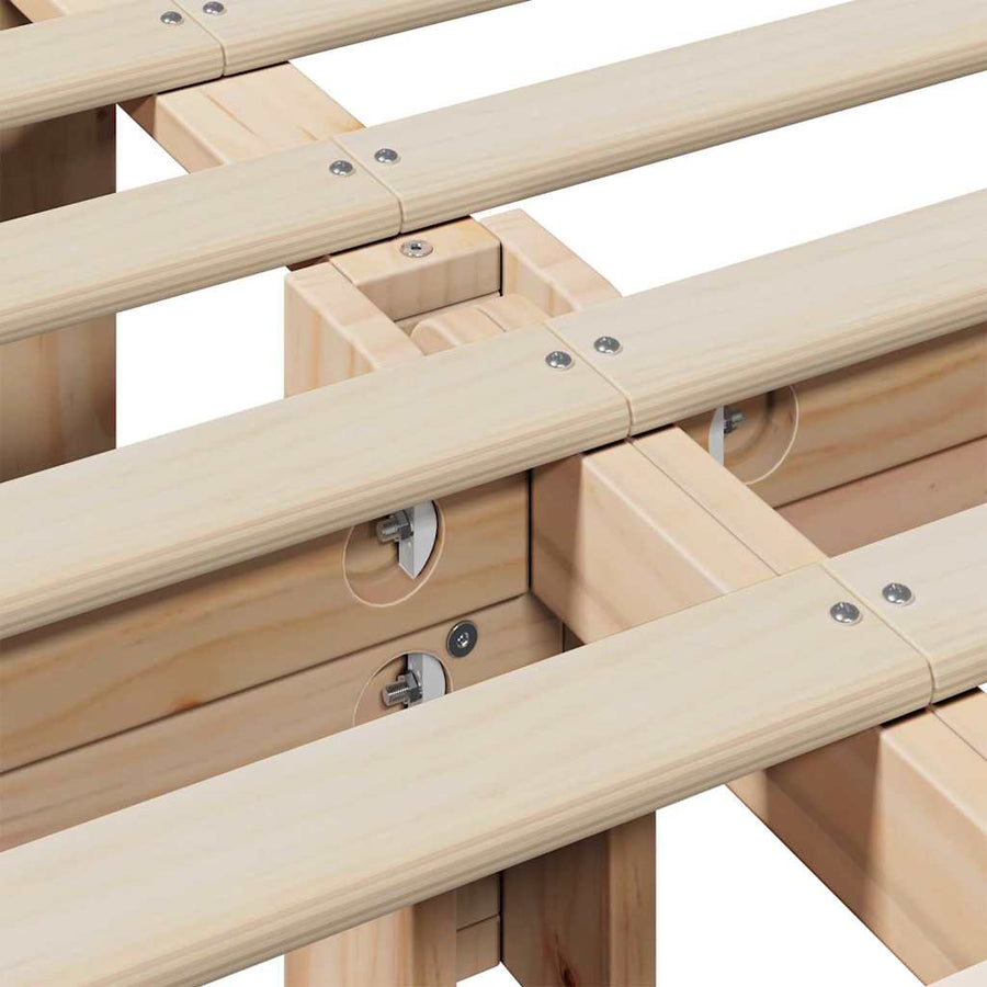 Bedframe met opslag Wasbruin 200 x 200 cm Hout