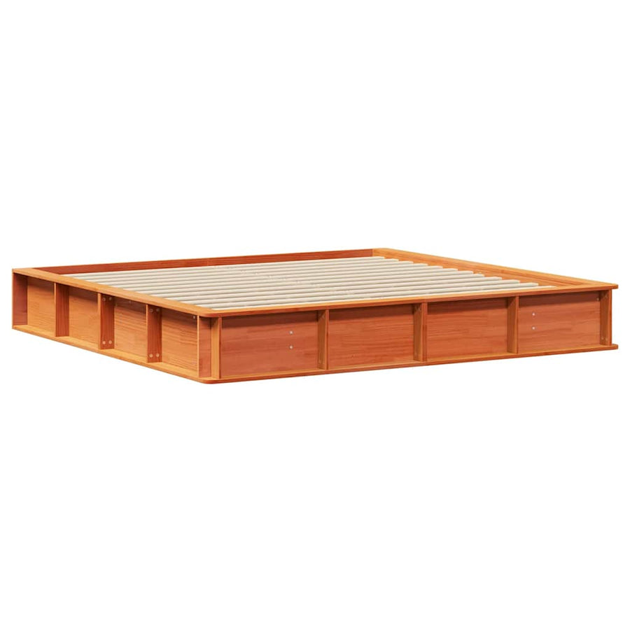 Bedframe met opslag Wasbruin 200 x 200 cm Hout