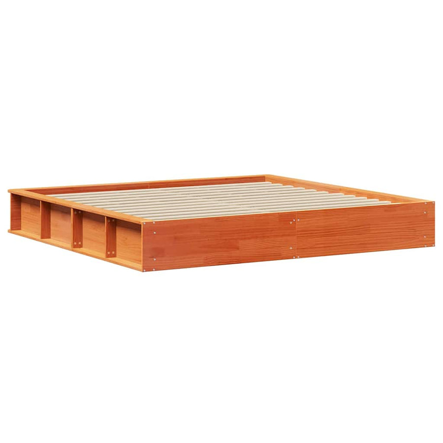 Bedframe met opslag Wasbruin 200 x 200 cm Hout