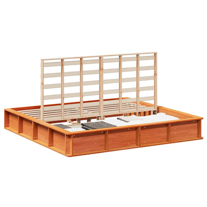Bedframe met opslag Wasbruin 200 x 200 cm Hout