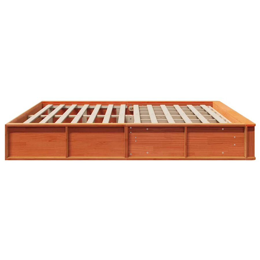 Bedframe met opslag Wasbruin 200 x 200 cm Hout